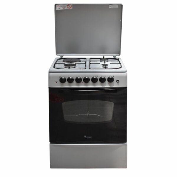 Standing Cooker, 50cm x 60 cm, 3 Gas Burner + 1 Electric Plate & Electric Oven, Shinny Black