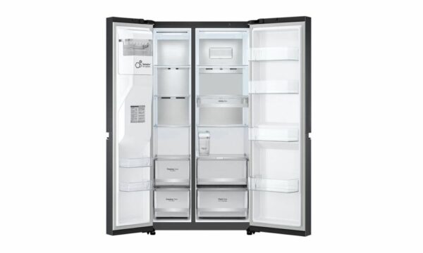 LG Side-by-Side Net 635(L) with UVnano® Water Dispenser in Matte Black Finish Fridge - Image 6