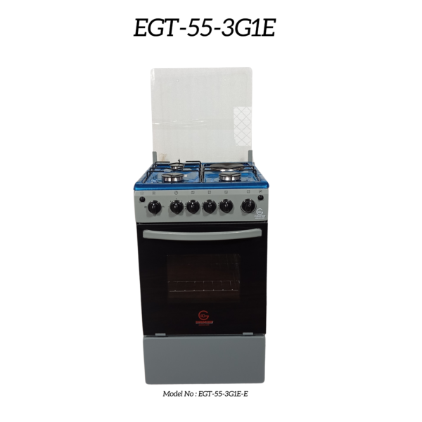 Eurochef EGT55-3G+1ELECTRIC Free standing oven cooker glass top 60l oven