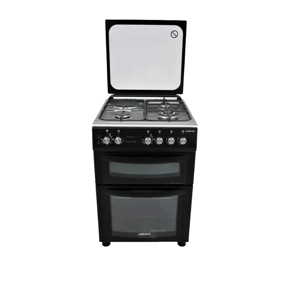 ARMCO 60X60 3G+1E DOUBLE OVEN MATT BLACK COOKER GC-F6631LX3D2(BK)