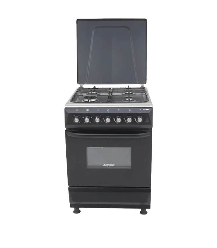 ARMCO 50X50 4GAS + ELECTRIC OVEN  BLACK STAINLESS STEEL COOKER GC-F6640MX(BK)