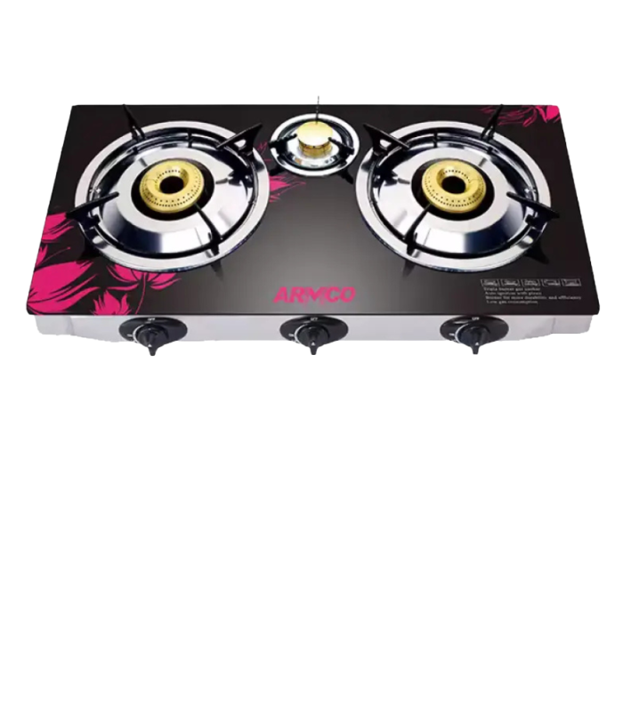 ARMCO 3 BURNER TEMPERED GLASS COOKER GC-7360GX