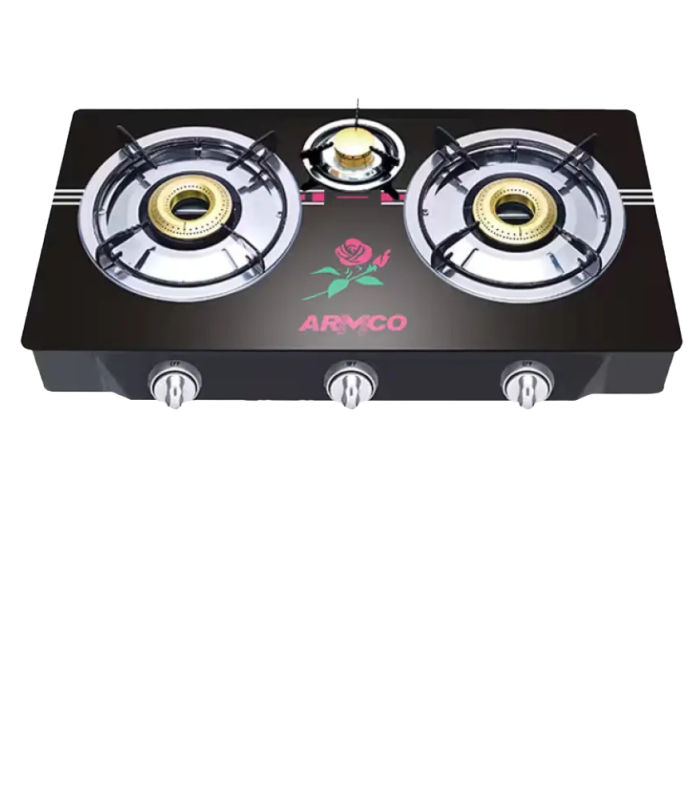 ARMCO 3 BURNER TEMPERED GLASS COOKER GC-8370GX