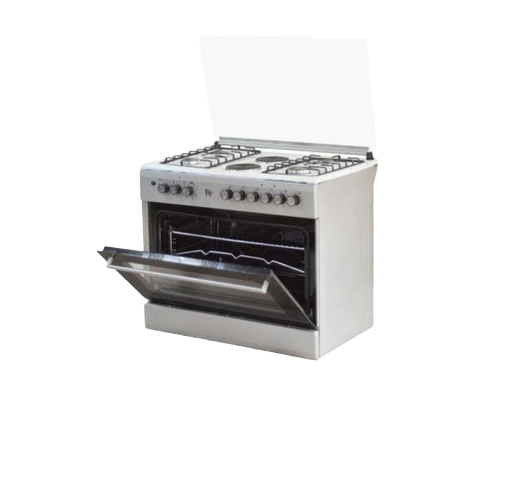 BJ'S STANDING COOKER 60X90 4G+1 WOK +1 HOTPLATE SILVER/INOX BJ'S60904+1+1S/I