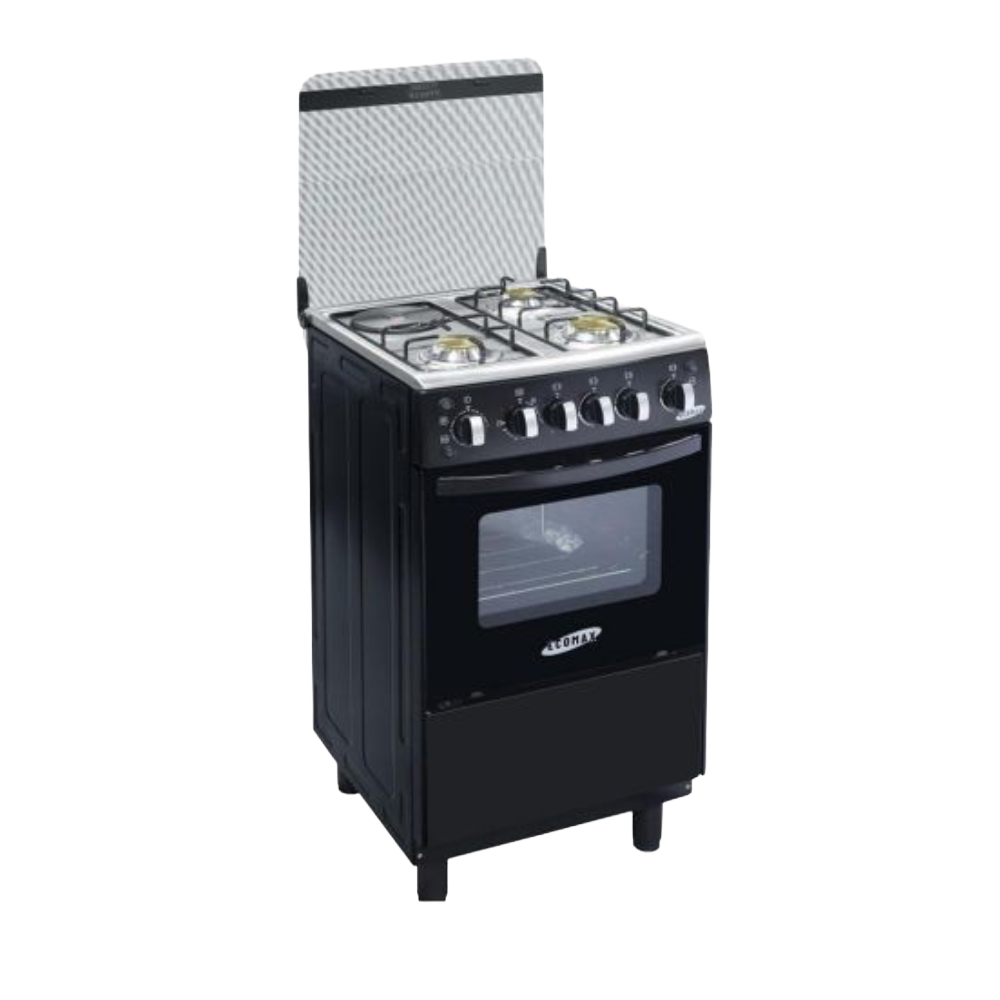 ECOMAX 3G+1E GAS COOKER 50X50 BLACK LX-680-3G1E